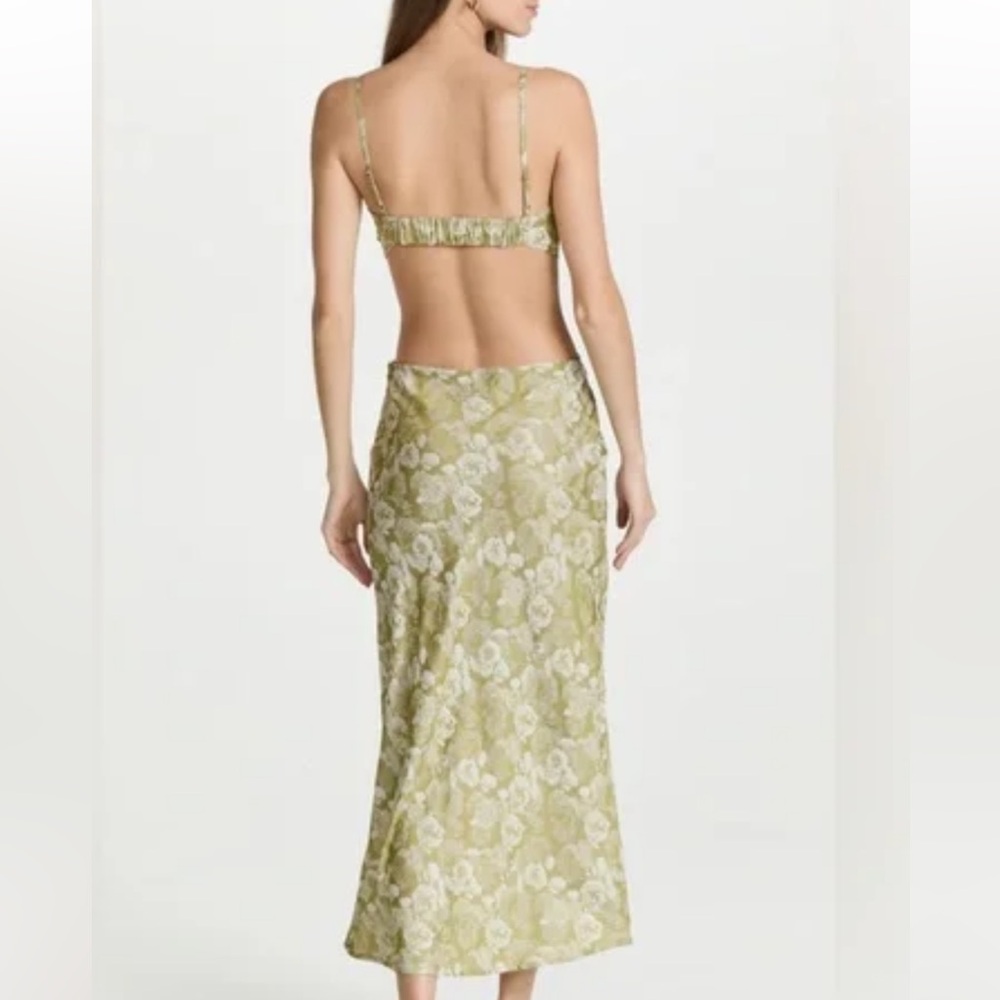 Emilea Floral Print Cutout Maxi Dress - Green
